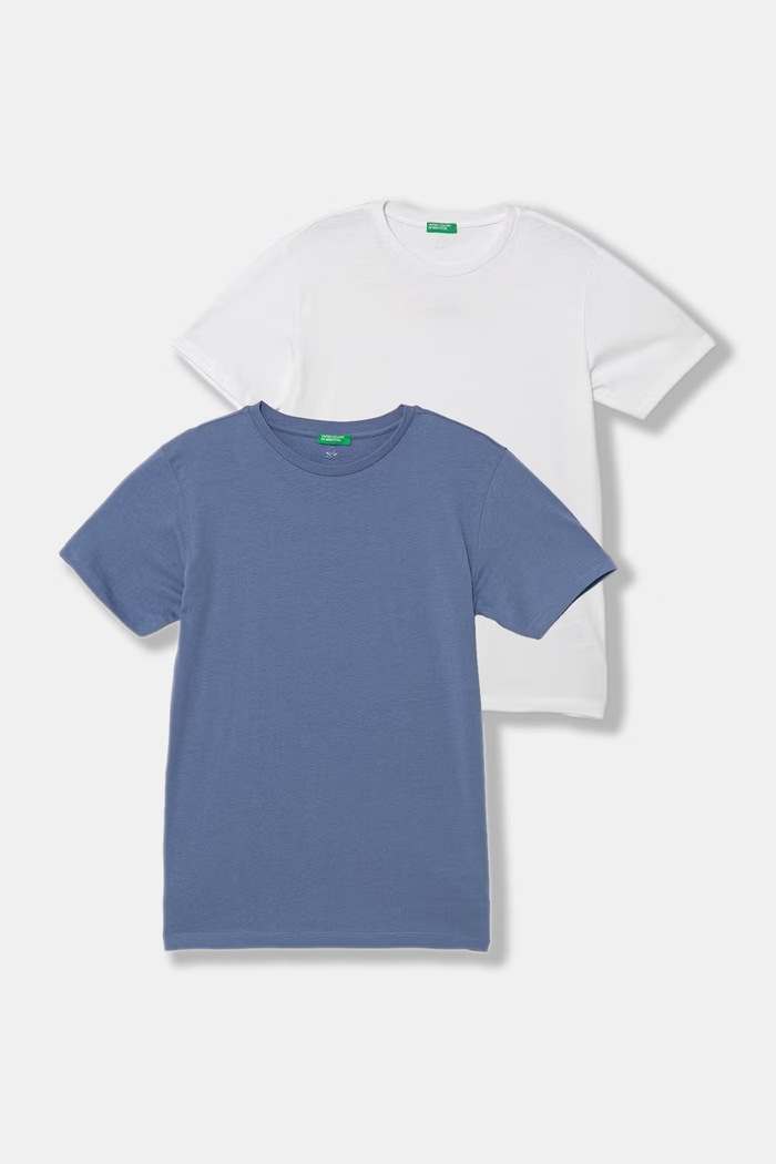 United Colors of Benetton tricou basic pentru copii din bumbac pachet de 2 multicolor 3096C10S3.G.Stagionale