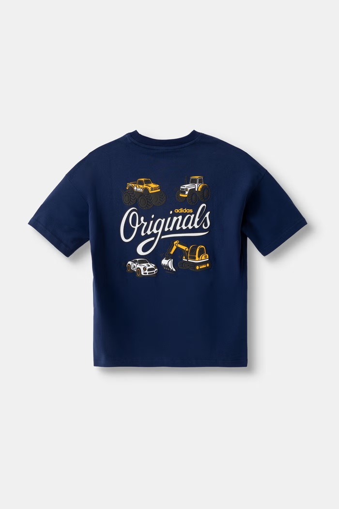 adidas Originals tricou pentru copii din bumbac TOY VEHICLE LF9065 bleumarin SS26
