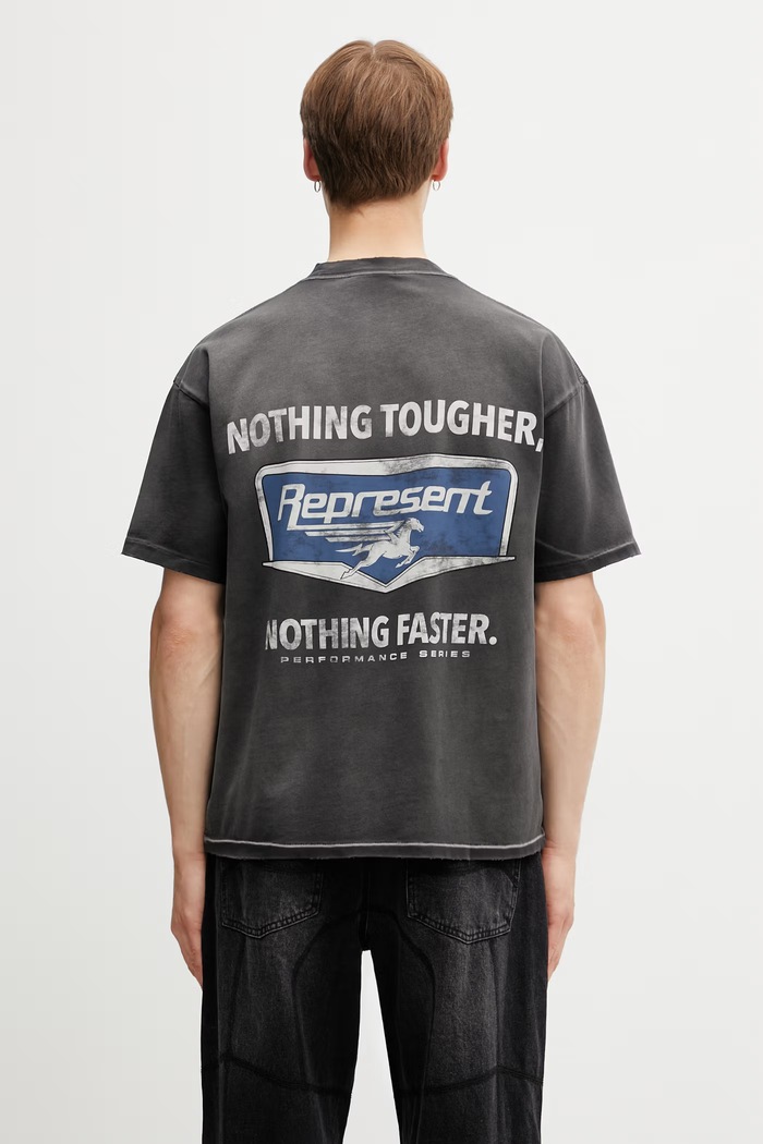 Represent NOTHING FASTER t-shirt βαμβακερό Ανδρικό γκρί MLM100596.04