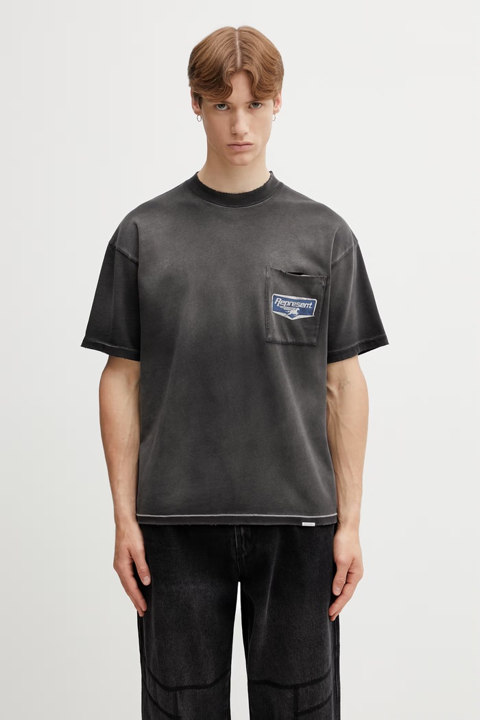 Ρούχα Represent NOTHING FASTER t-shirt βαμβακερό Ανδρικό MLM100596.04 γκρί