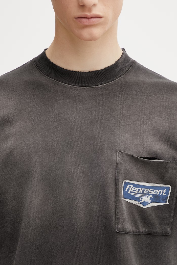Represent NOTHING FASTER t-shirt βαμβακερό Ανδρικό γκρί MLM100596.04