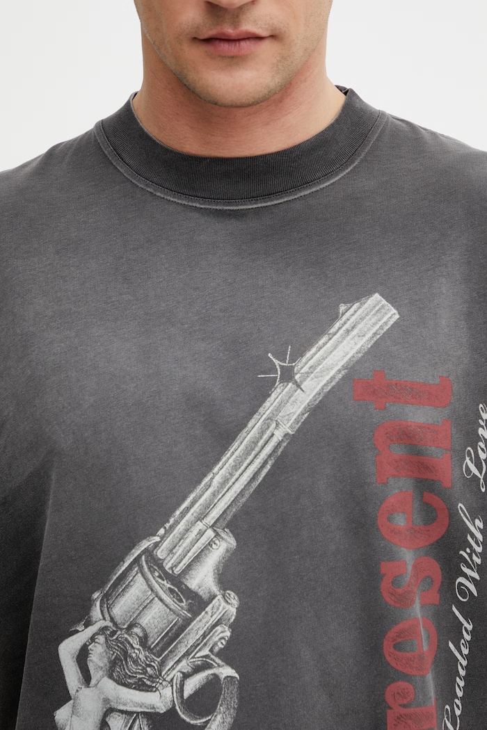 Represent LOADED WITH LOVE t-shirt bawełniany męski szary MLM100682.04