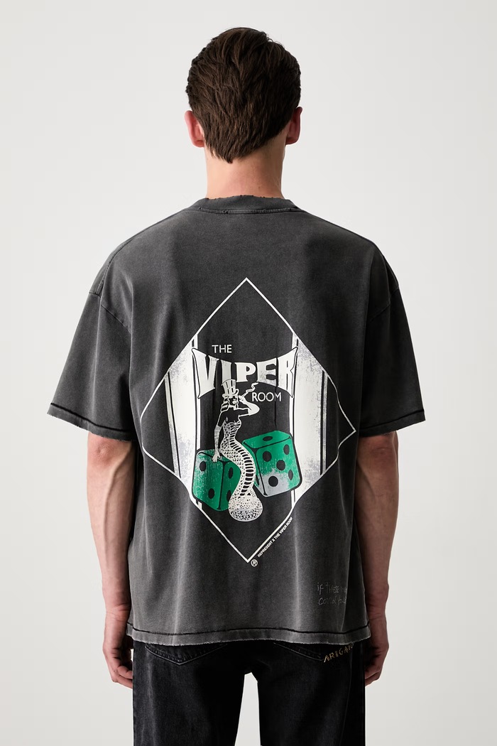 Represent THE VIPER ROOM DICE T-shirt bawełniany męski szary MLM100598.47