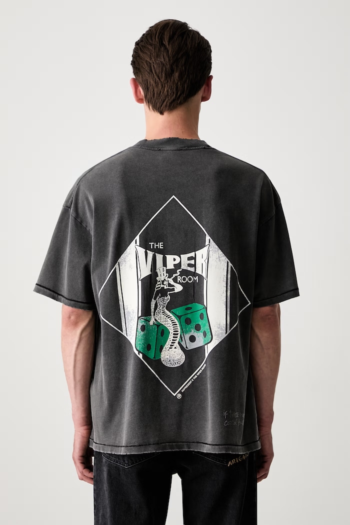Represent THE VIPER ROOM DICE T-shirt bawełniany męski szary MLM100598.47