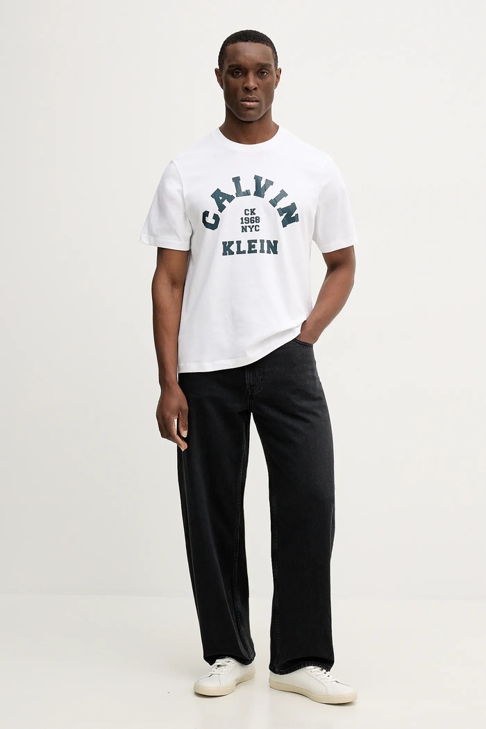 Calvin Klein Jeans t-shirt bawełniany LV04RE810G biały SS26