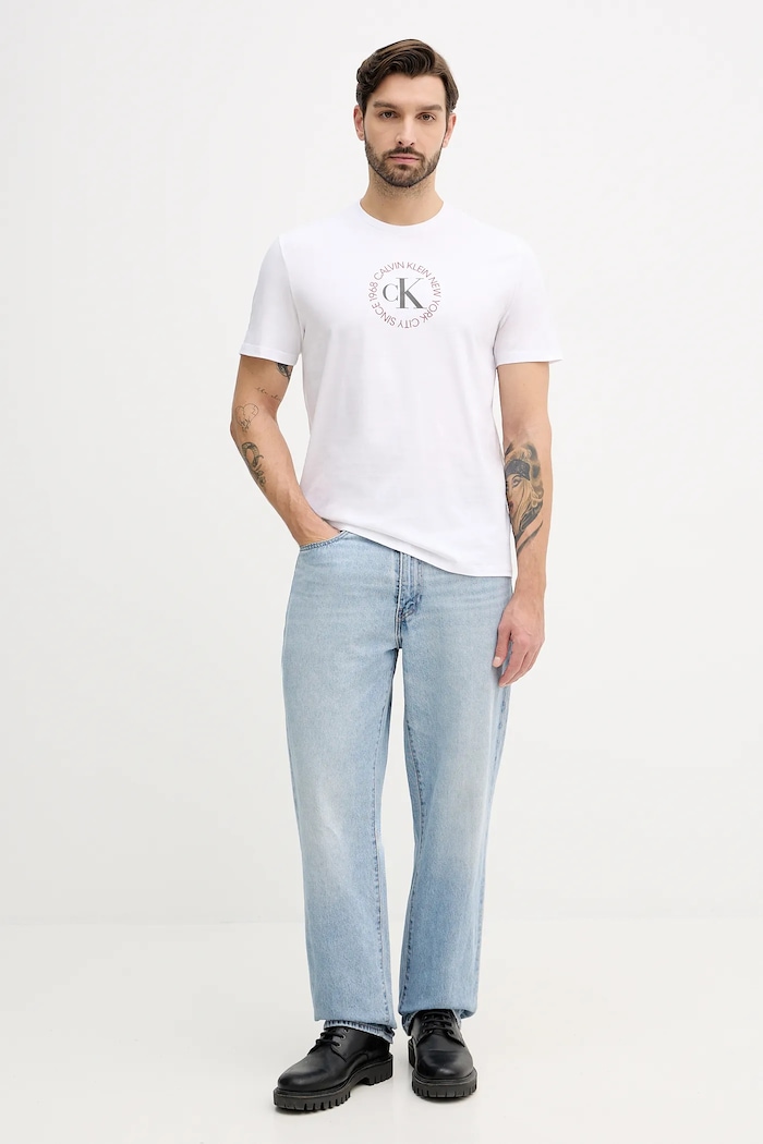 Calvin Klein Jeans pamut póló LV14RE816G fehér SS26
