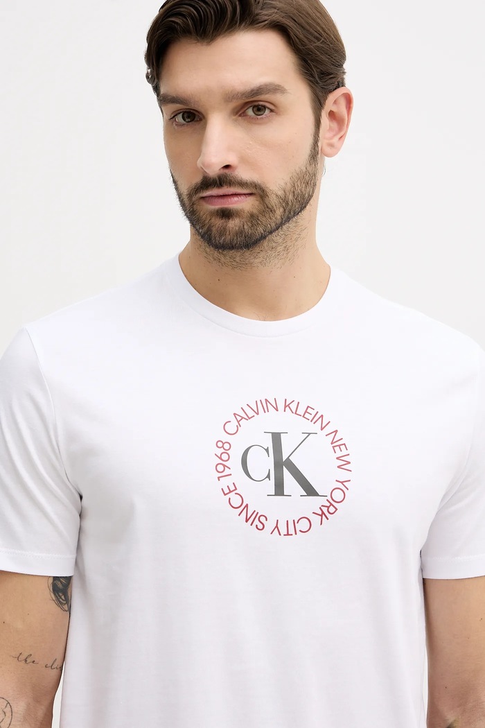 Calvin Klein Jeans pamut póló fehér LV14RE816G