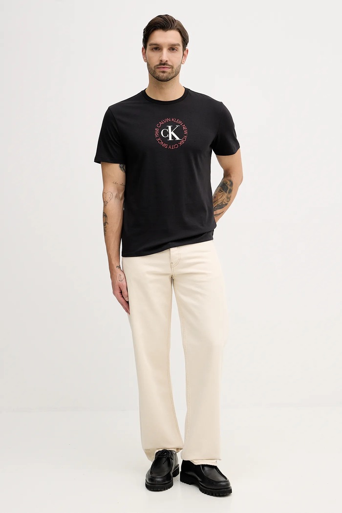 Calvin Klein Jeans pamut póló LV14RE816G fekete SS26
