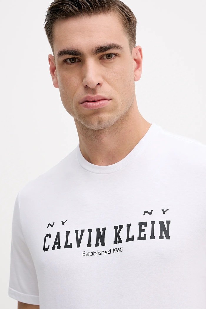 Calvin Klein Jeans pamut póló fehér LV14RE817G