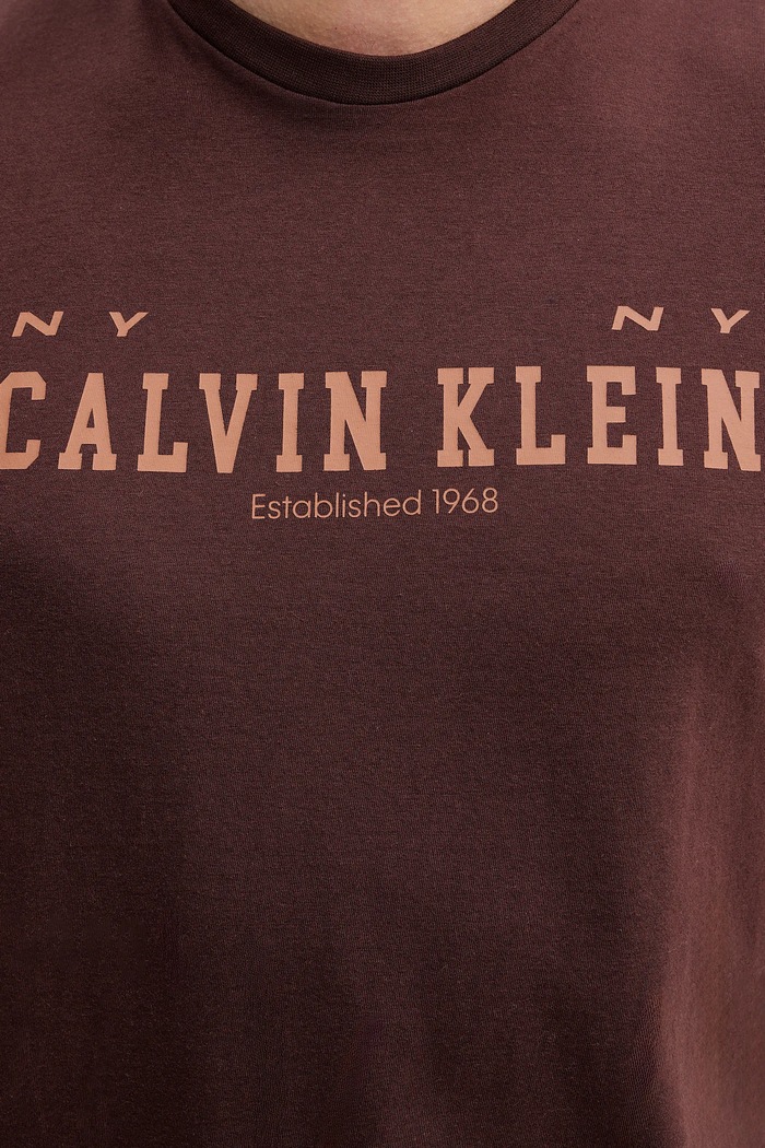 Bavlněné tričko Calvin Klein Jeans LV14RE817G hnědá