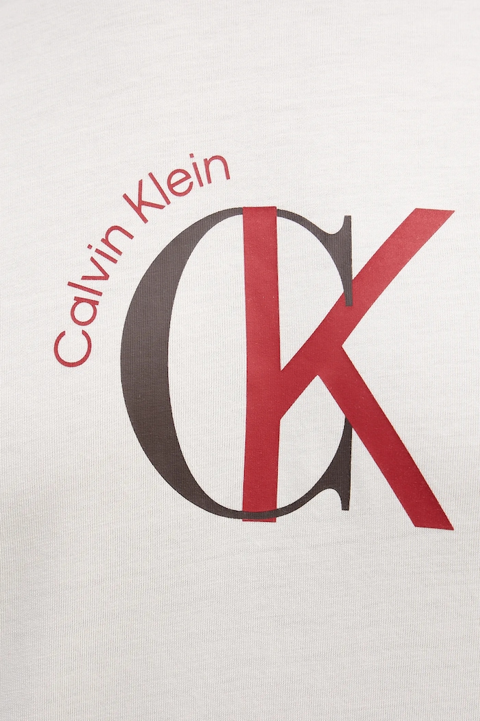 Памучна тениска Calvin Klein Jeans LV14RE829G бежов