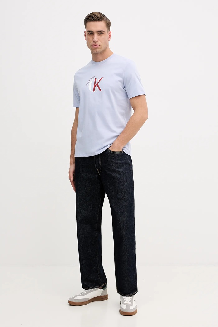 Βαμβακερό μπλουζάκι Calvin Klein Jeans LV14RE829G μπλε SS26