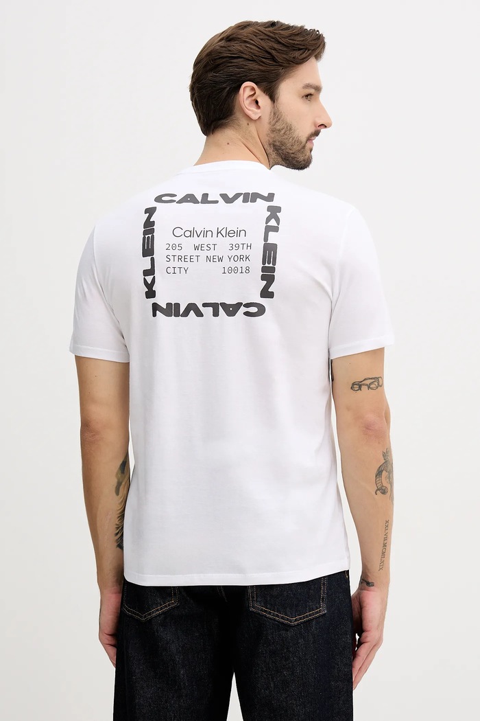 Îmbrăcăminte Calvin Klein Jeans tricou din bumbac LV14RE830G alb