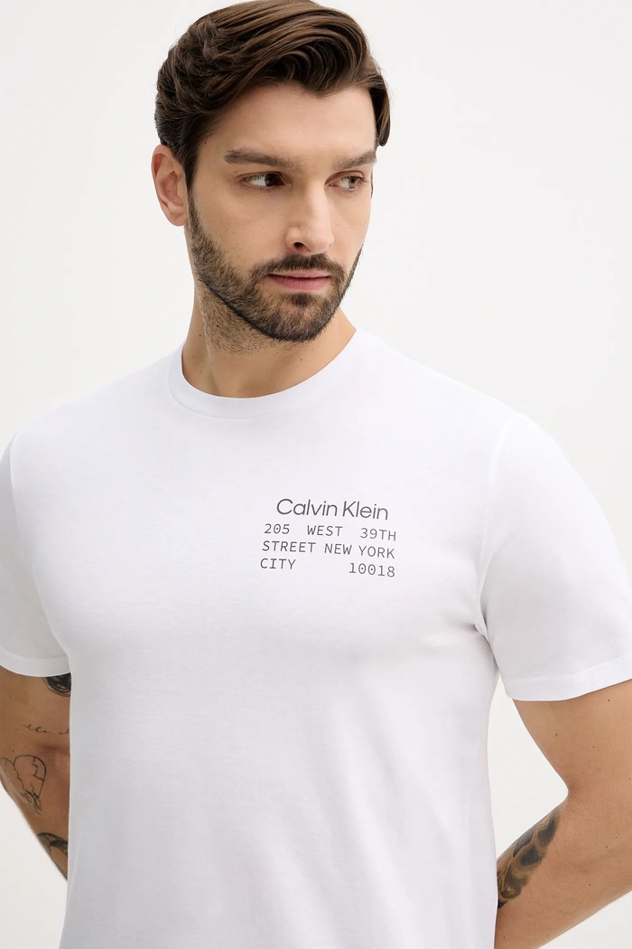 Calvin Klein Jeans tricou din bumbac alb LV14RE830G