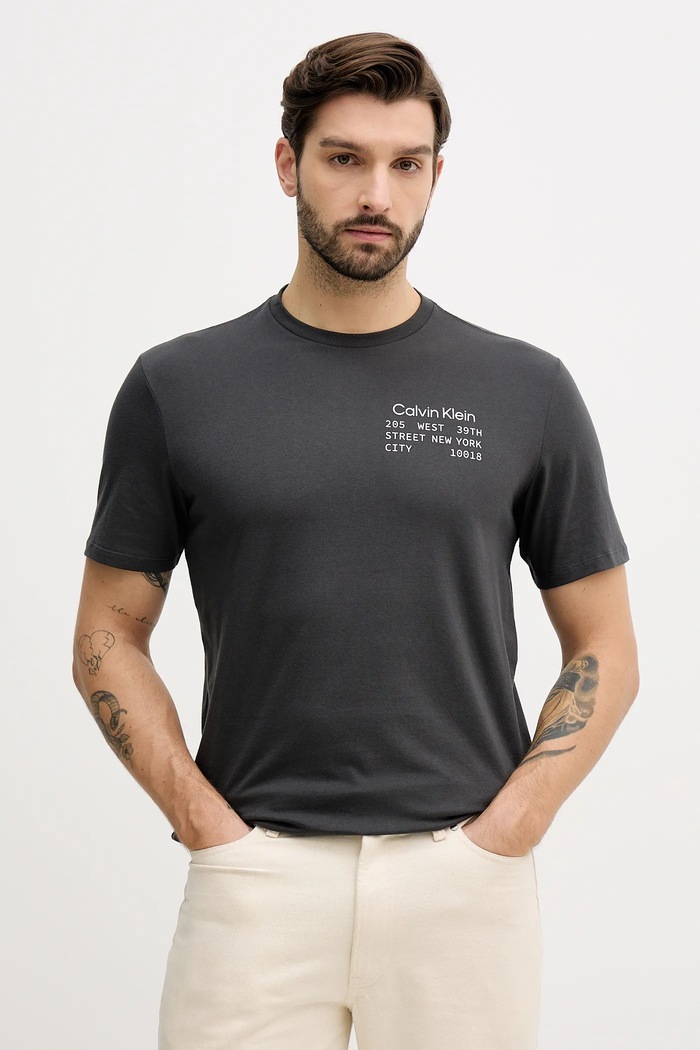 Calvin Klein Jeans tricou din bumbac print negru LV14RE830G