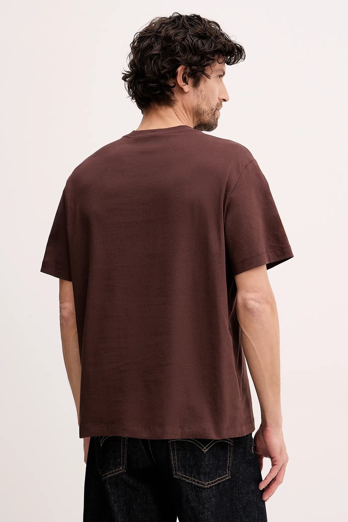 Ρούχα Βαμβακερό μπλουζάκι Calvin Klein Jeans LV14RE831G καφέ