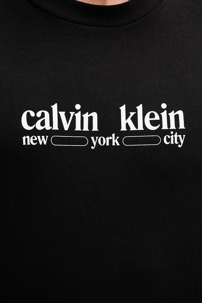 Памучна тениска Calvin Klein Jeans LV14RE831G черен