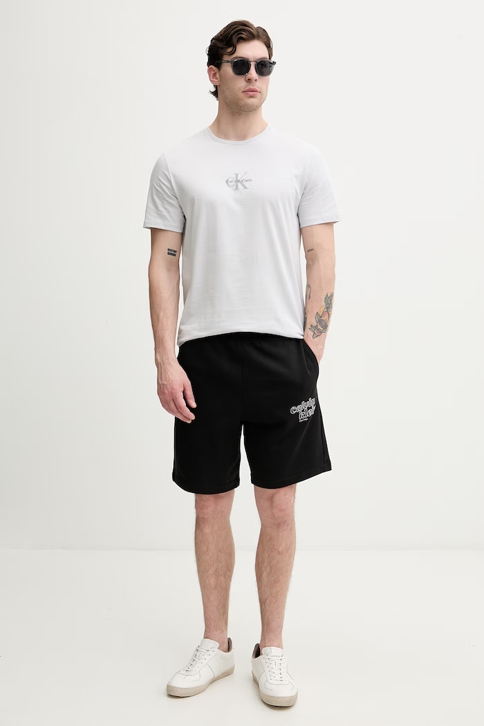 Calvin Klein Jeans tričko pánske bavlnené LV04RB866G sivá SS26