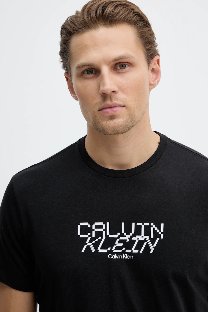Bavlněné tričko Calvin Klein Jeans černá LV14RE818G