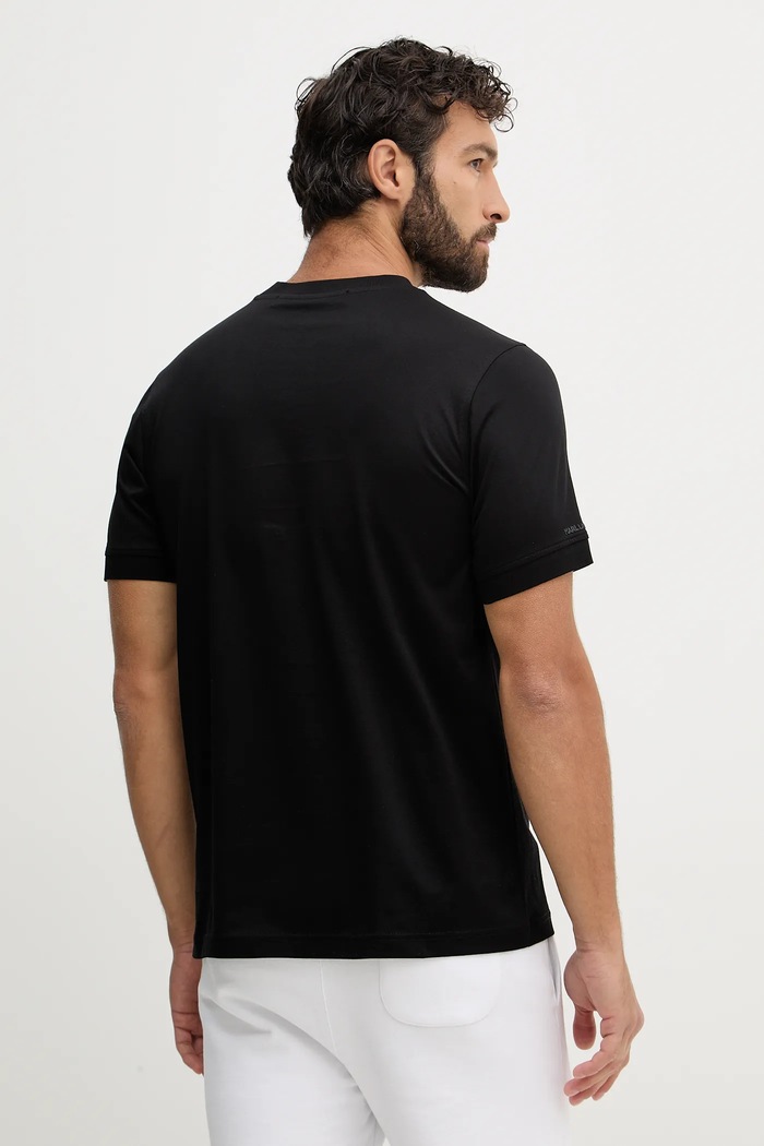 Ρούχα Βαμβακερό μπλουζάκι Karl Lagerfeld 561200.755004 μαύρο