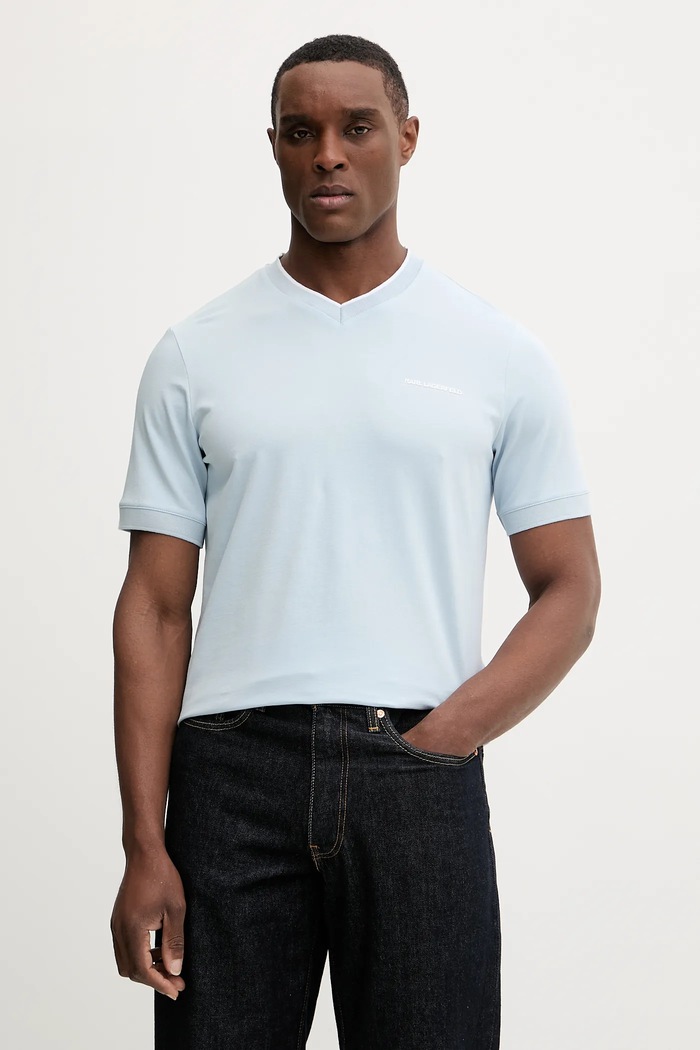 Karl Lagerfeld tricou imprimeu albastru 561221.755021