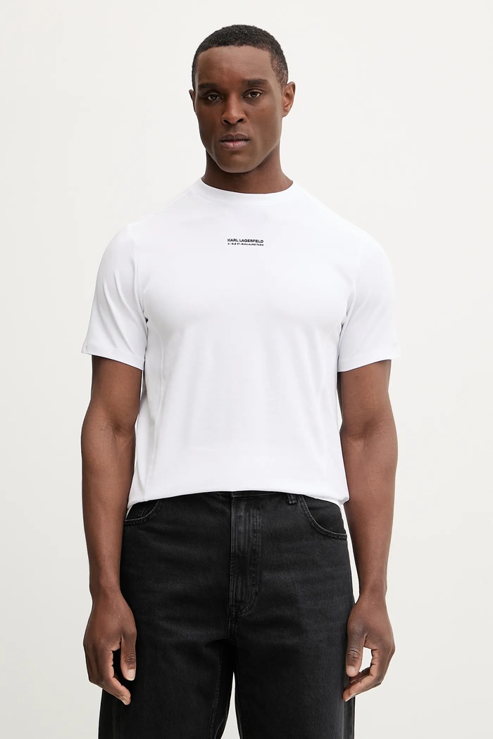 Karl Lagerfeld tricou imprimeu alb 561221.755042