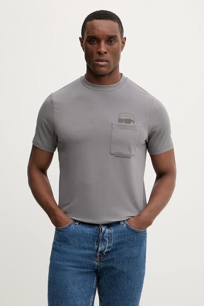 Karl Lagerfeld tricou print gri 561221.755047