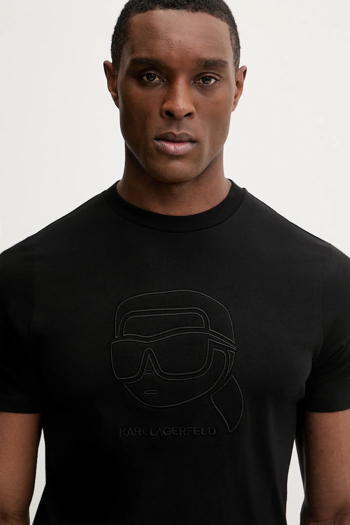 Памучна тениска Karl Lagerfeld черен 561224.755052