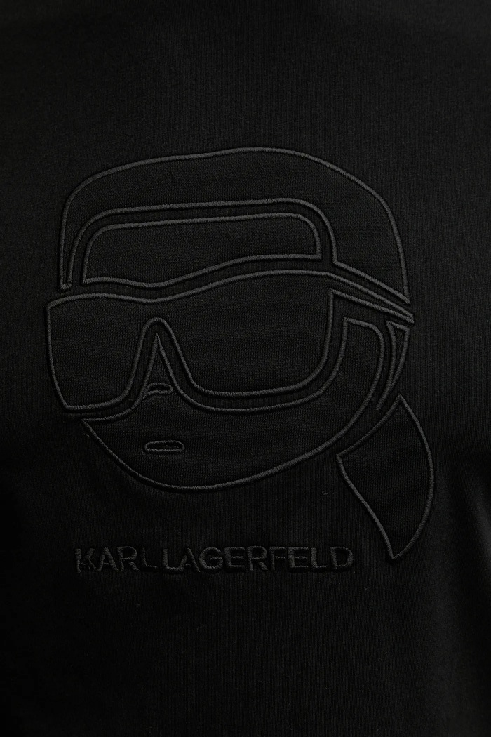 Памучна тениска Karl Lagerfeld 561224.755052 черен