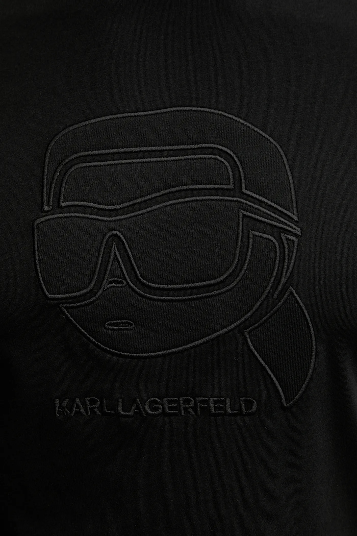 Памучна тениска Karl Lagerfeld 561224.755052 черен
