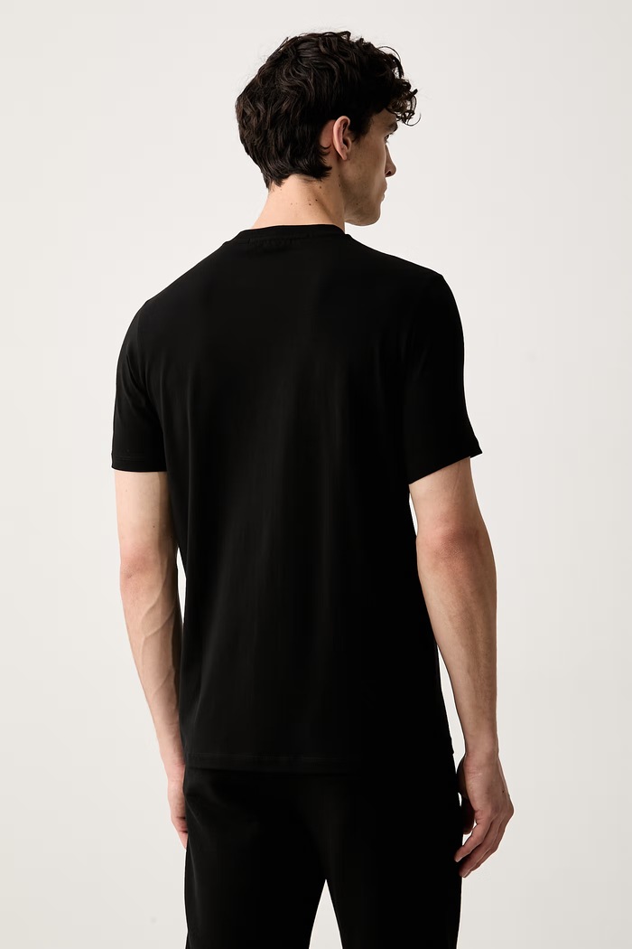 Odzież Karl Lagerfeld T-shirt męski z bawełną 561221.755054 czarny