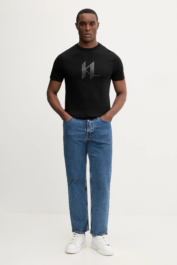 Karl Lagerfeld tricou din bumbac 561252.755072 negru SS26