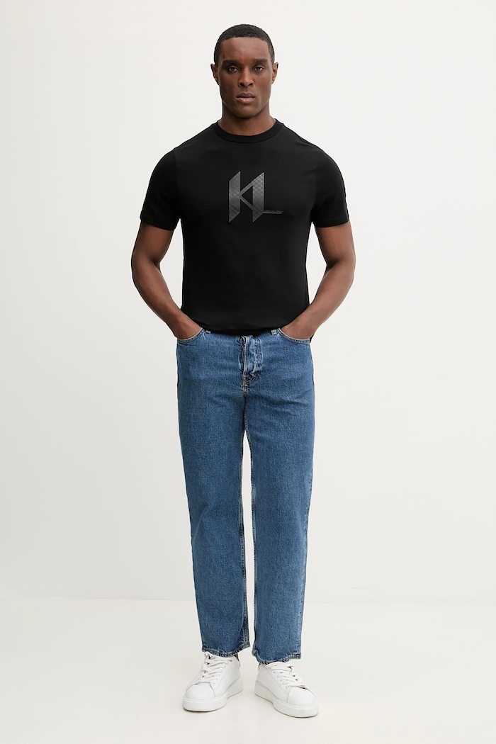 Karl Lagerfeld tricou din bumbac 561252.755072 negru SS26