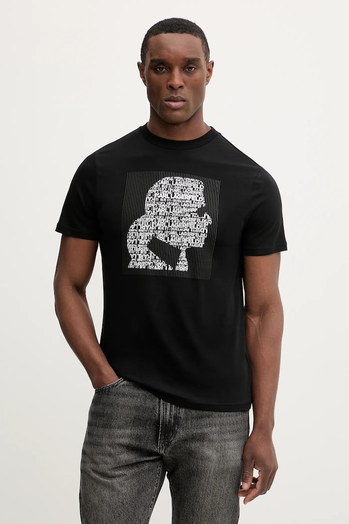 Karl Lagerfeld tricou din bumbac print negru 561252.755075