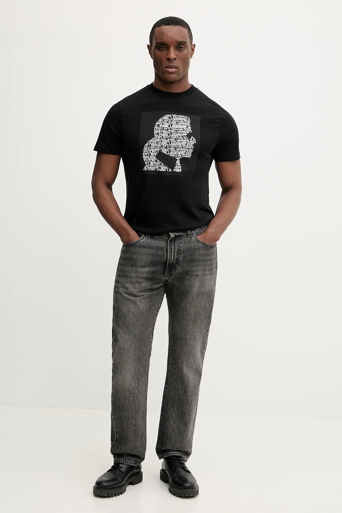 Karl Lagerfeld tricou din bumbac 561252.755075 negru SS26