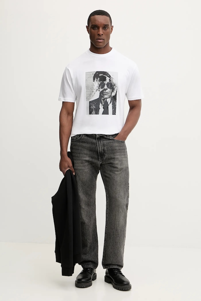 Karl Lagerfeld tricou din bumbac 561252.755173 alb SS26