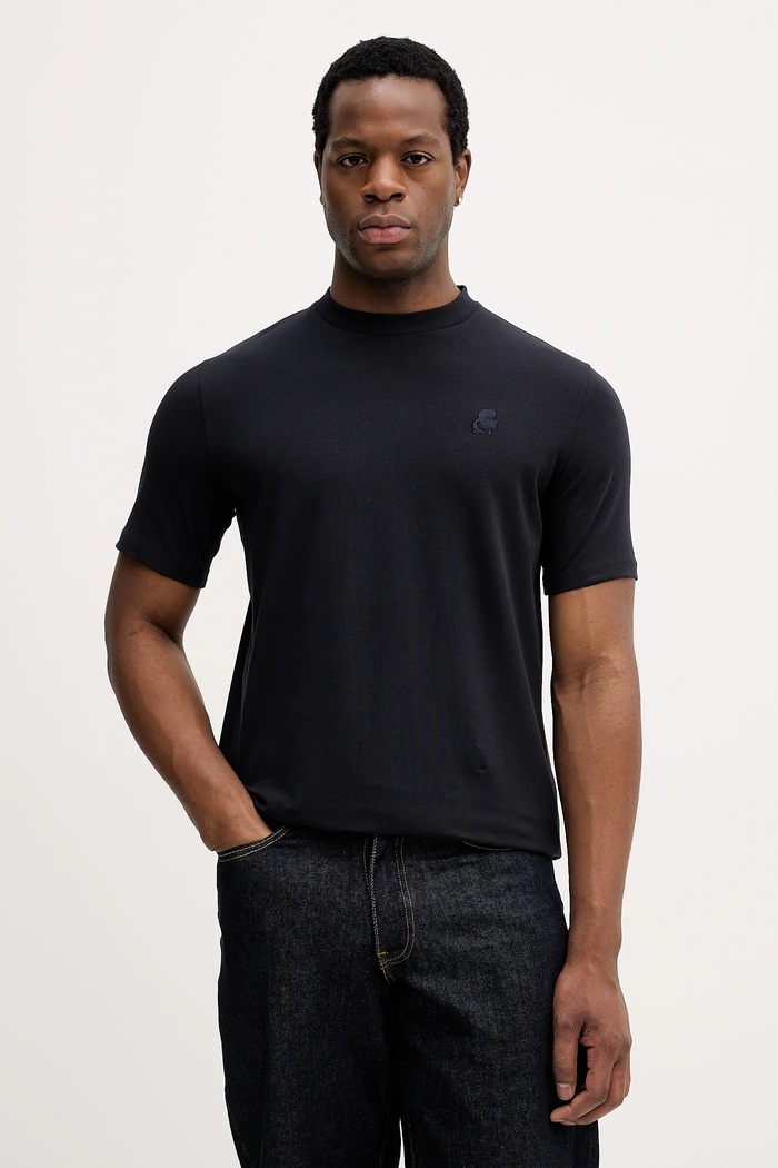 Karl Lagerfeld t-shirt elasztánnal sötétkék 561221.755750