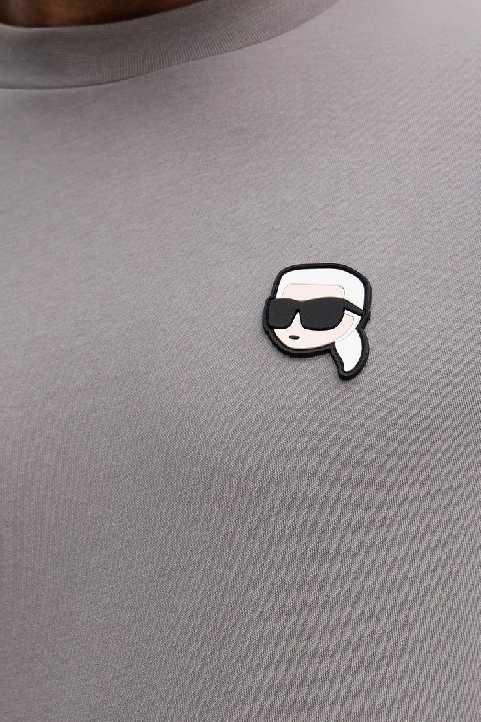 Памучна тениска Karl Lagerfeld 561224.755710 сив