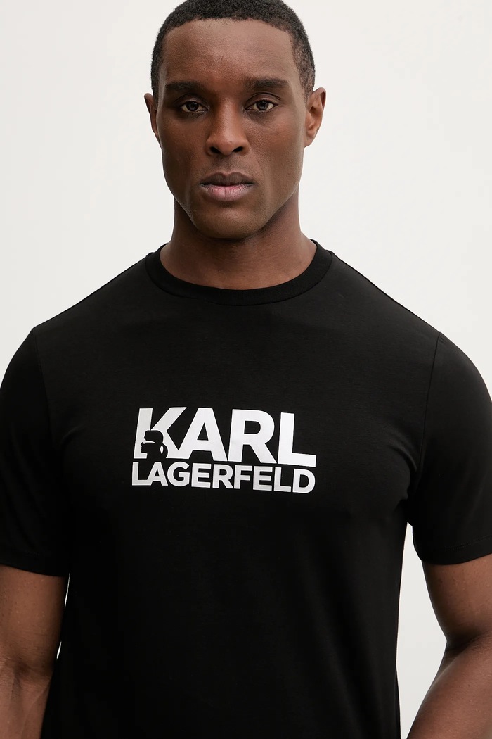 Памучна тениска Karl Lagerfeld черен 561235.755780