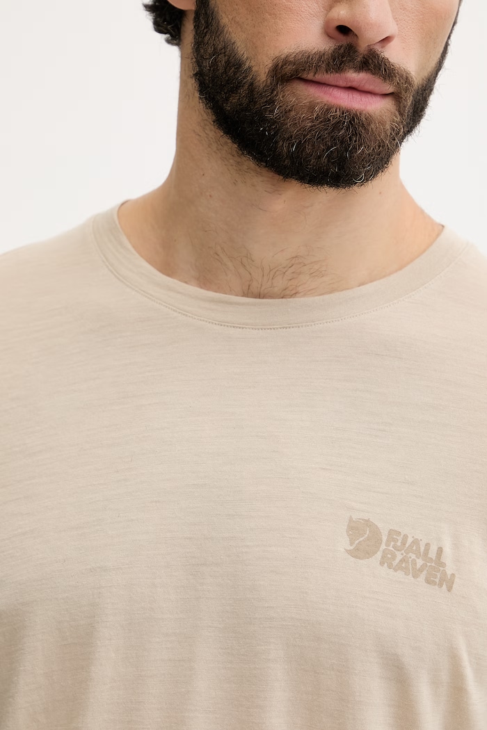 Fjallraven tricou pentru bărbați, cu amestec de lână Abisko Wool F86977 bej