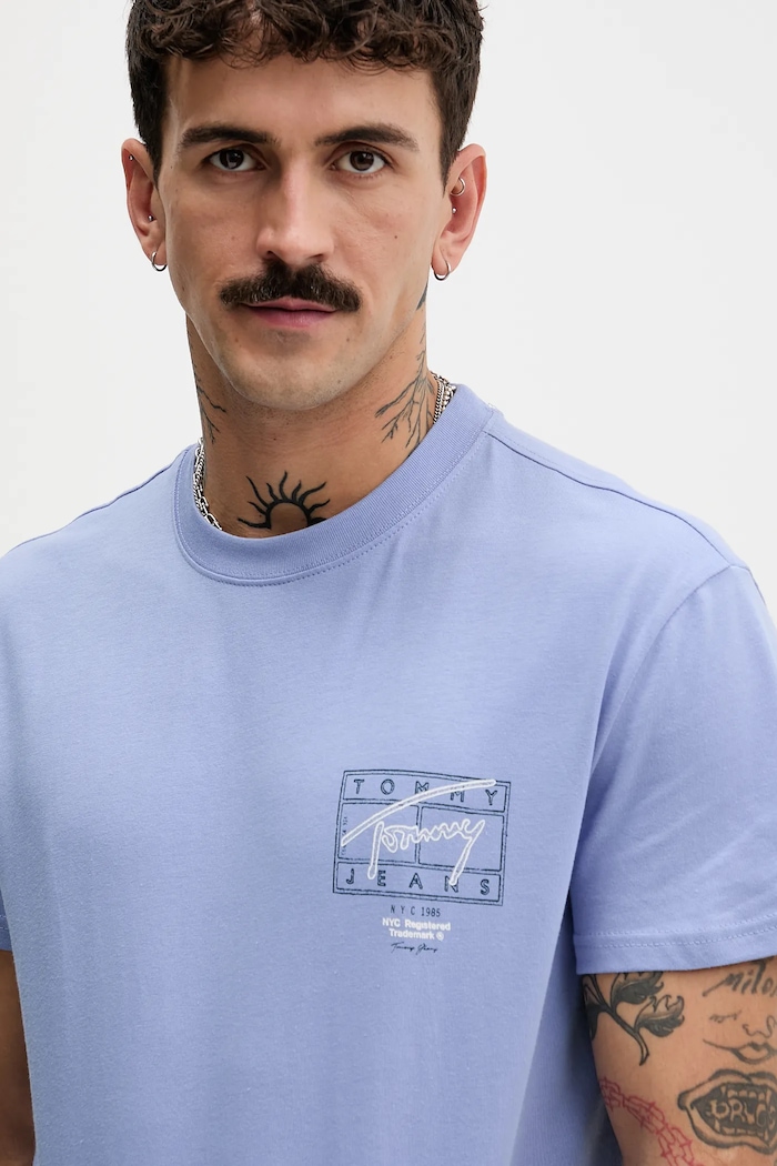 Tommy Jeans tricou din bumbac albastru DM0DM22319
