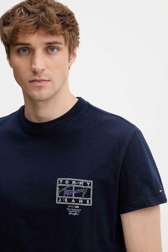 Tommy Jeans t-shirt bawełniany granatowy DM0DM22319