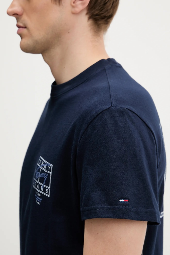 Tommy Jeans t-shirt bawełniany DM0DM22319 granatowy