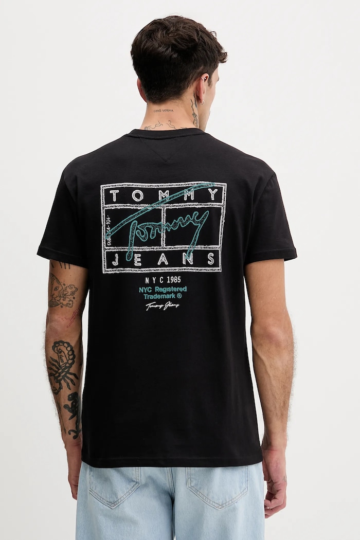 Îmbrăcăminte Tommy Jeans tricou din bumbac DM0DM22319 negru