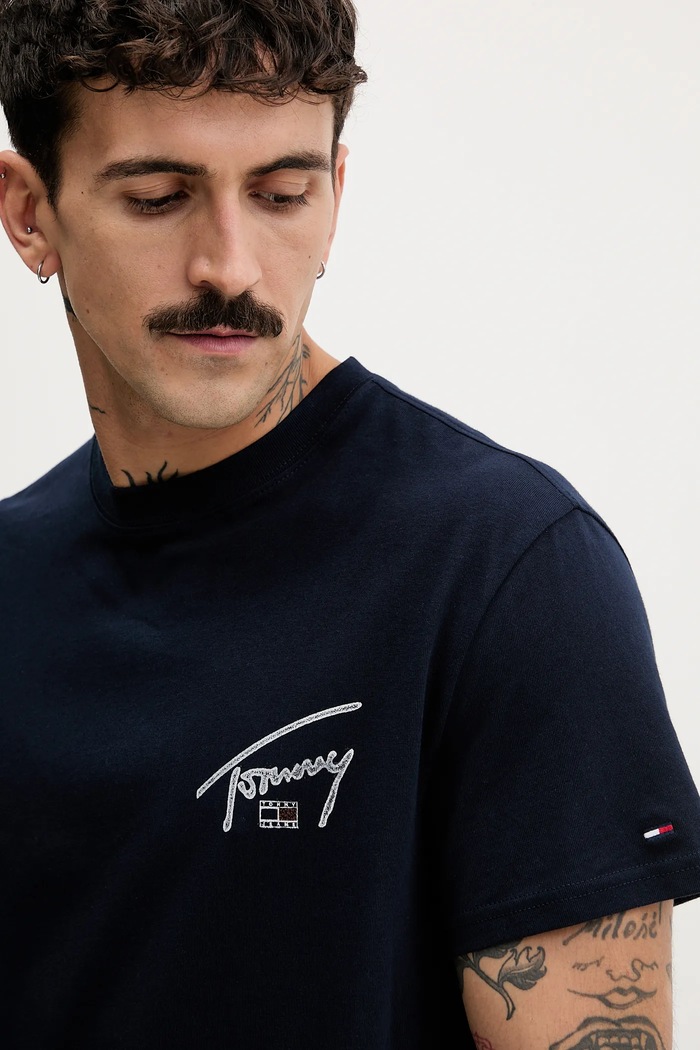 Tommy Jeans tricou din bumbac bleumarin DM0DM22320