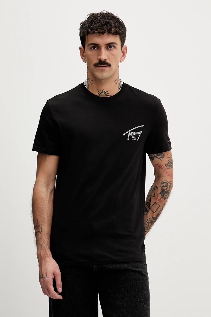 Îmbrăcăminte Tommy Jeans tricou din bumbac DM0DM22320 negru