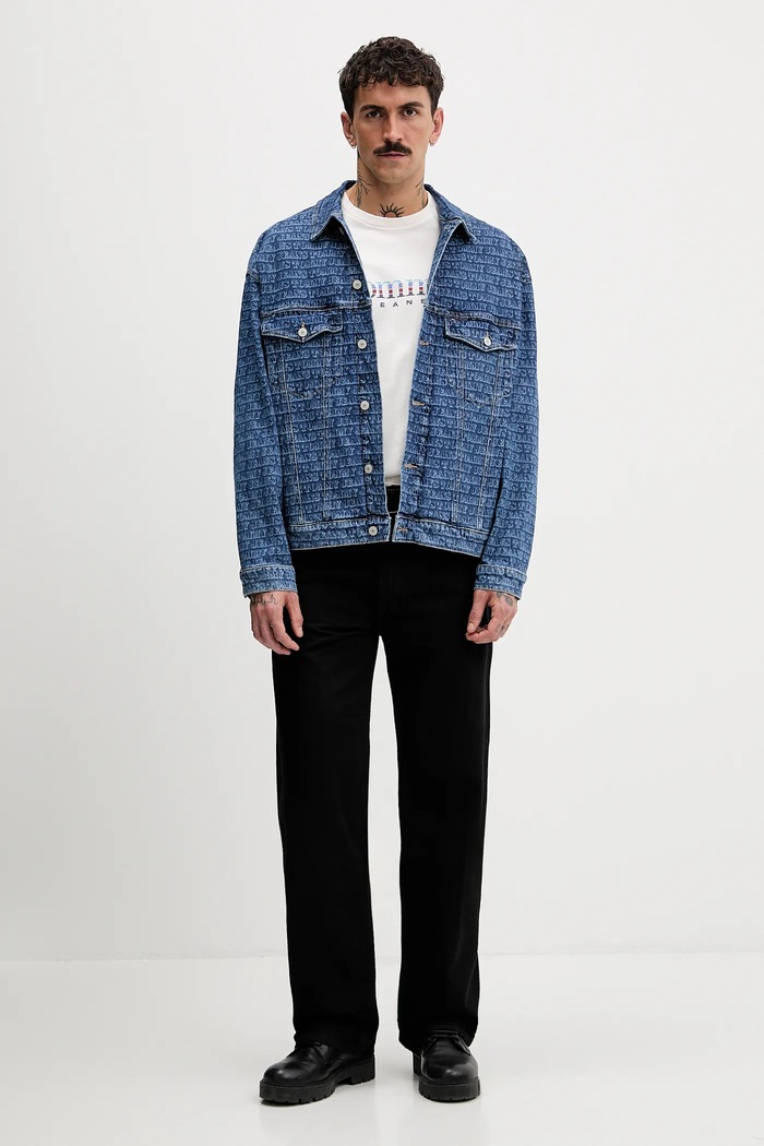 Bombažna kratka majica Tommy Jeans DM0DM22333 bež SS26