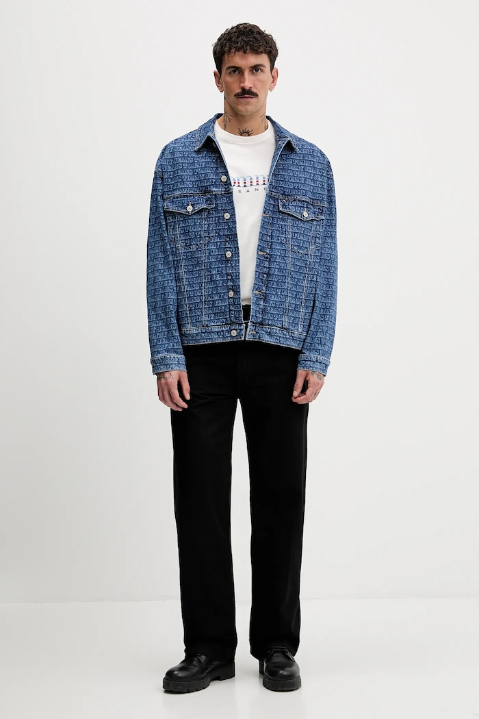 Bombažna kratka majica Tommy Jeans DM0DM22333 bež SS26