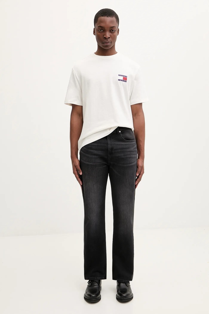 Pamučna majica Tommy Jeans DM0DM22337 bež SS26