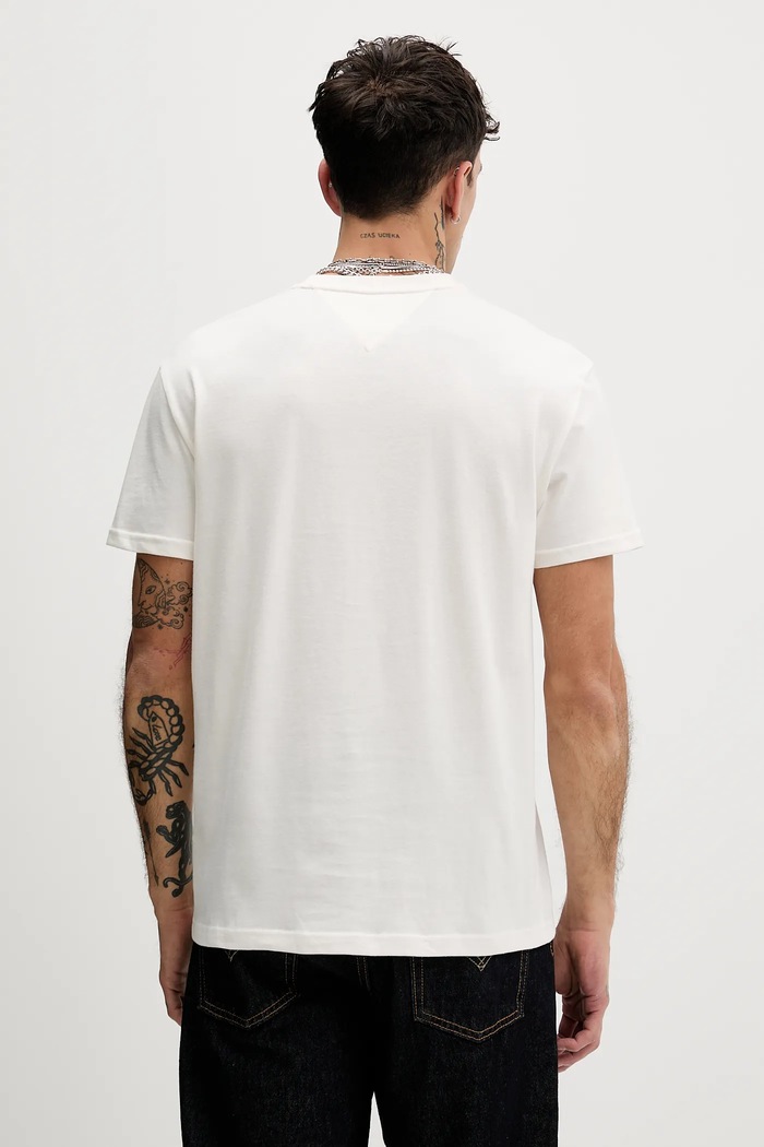 Oblečenie Tommy Jeans tričko pánske bavlnené DM0DM22645 béžová
